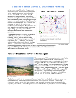 Colorado Trust Lands & Education Funding