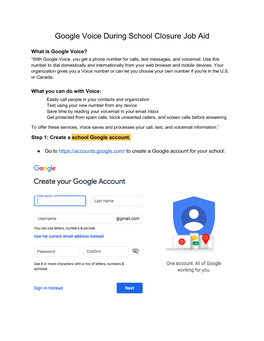 Google Voice During School Closure Job Aid