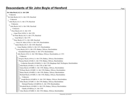 Descendants of Sir John Boyle of Hereford Page 1