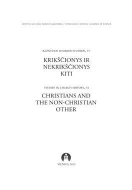 Krikščionys Ir Nekrikščionys Kiti Christians and the Non