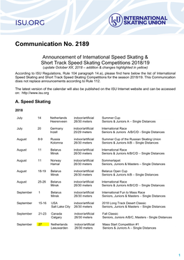 Communication No. 2189