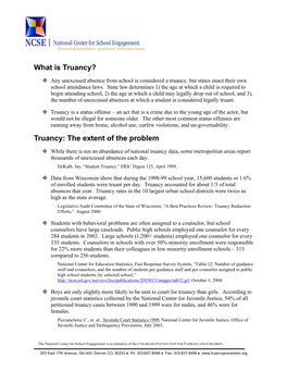 Truancy Fact Sheet