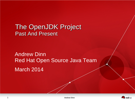 The Openjdk Project? How Is It Run? How Can I Contribute? Where Now and Next?