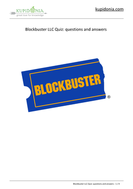 Blockbuster LLC Quiz: Questions and Answers