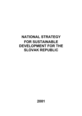 National Strategy for Sustainable Development for the Slovak