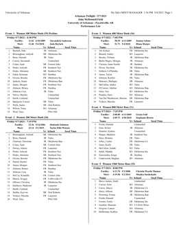 University of Arkansas Hy-Tek's MEET MANAGER 1:36 PM 5/4/2021 Page