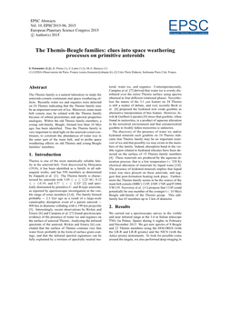 The Themis-Beagle Families: Clues Into Space Weathering Processes on Primitive Asteroids