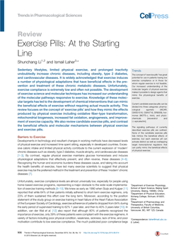 Exercise Pills: at the Starting Line