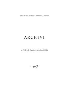 Archivi», VII/2 (Lug.-Dic