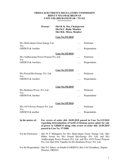 1 Orissa Electricity Regulatory