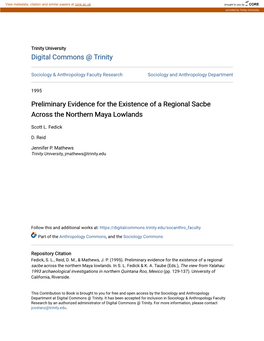 Preliminary Evidence for the Existence of a Regional Sacbe Across the Northern Maya Lowlands