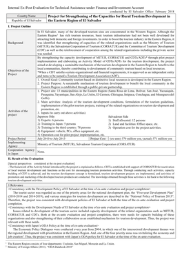 Internal Ex-Post Evaluation for Technical Assistance Under