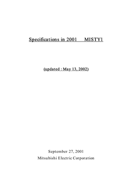 Cryptographic Specifications MISTY1