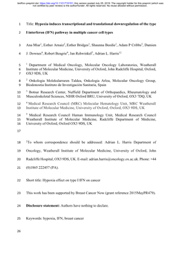 (IFN) Pathway in Multiple Cancer Cell Types