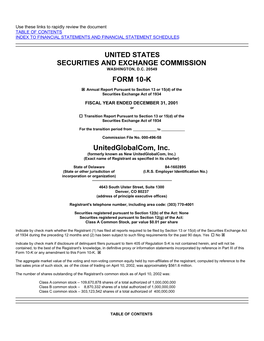 UNITED STATES SECURITIES and EXCHANGE COMMISSION FORM 10-K Unitedglobalcom, Inc