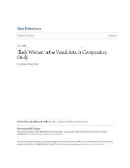 Black Women in the Visual Arts: a Comparative Study Lois Jones Peirre-Noel