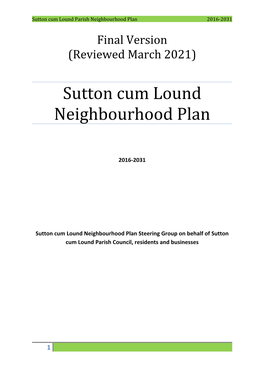 Sutton Cum Lound Neighbourhood Plan (Review)