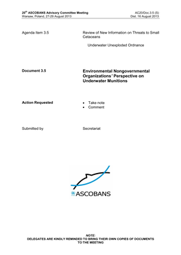 Environmental Nongovernmental Organizations' Perspective On