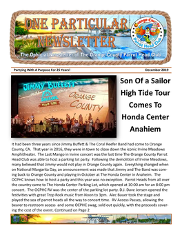 Son of a Sailor High Tide Tour Comes to Honda Center Anahiem