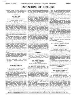 CONGRESSIONAL RECORD— Extensions of Remarks