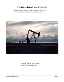 The Oil and Gas Plays of Ontario