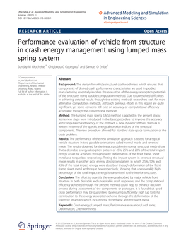 Performance Evaluation of Vehicle Front Structure in Crash Energy