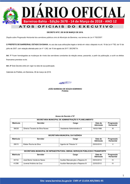 Decreto Nº57, De 08 De Março De 2018