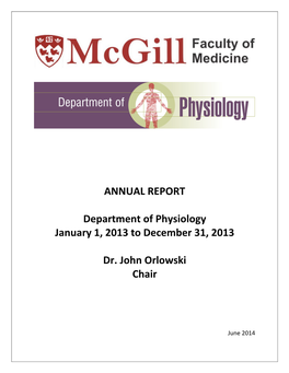 ANNUAL REPORT Department of Physiology