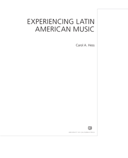 Experiencing Latin American Music