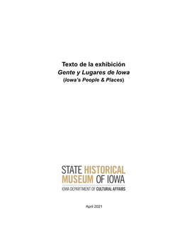 Texto De La Exhibición Gente Y Lugares De Iowa with Graphics APR2021