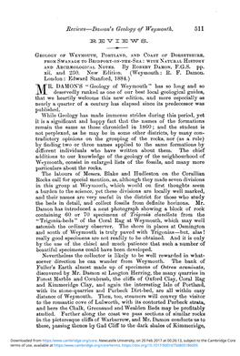 I.—Geology of Weymouth, Portland, and Coast of Dorsetshire, From