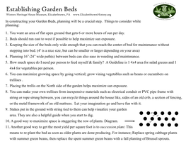 Establishing Garden Beds