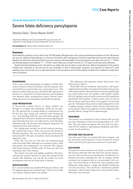 Severe Folate-Deficiency Pancytopenia