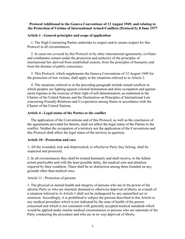 1 Protocol Additional to the Geneva Conventions of 12 August 1949