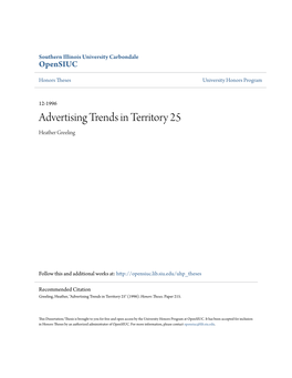 Advertising Trends in Territory 25 Heather Greeling