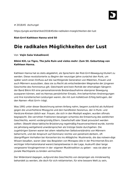 Die Radikalen Möglichkeiten Der Lust