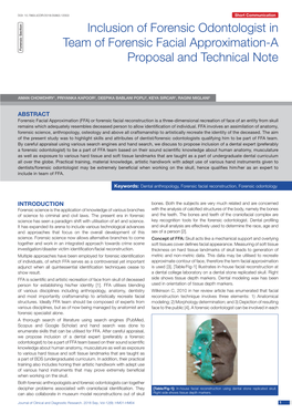 Inclusion of Forensic Odontologist in Team of Forensic Facial Approximation-A Forensic Section Forensic Proposal and Technical Note