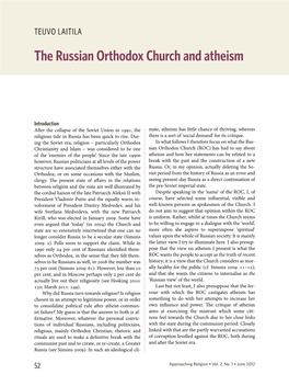 The Russian Orthodox Church and Atheism