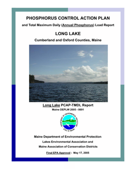 Long Lake TMDL Was Determined Using Only the In-Lake Concentration Model