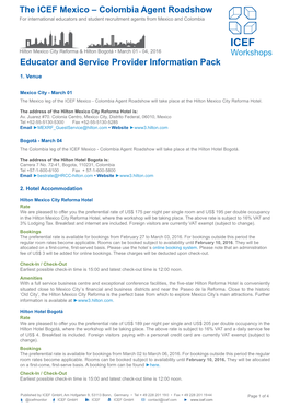 Educator and Service Provider Information Pack the ICEF Mexico