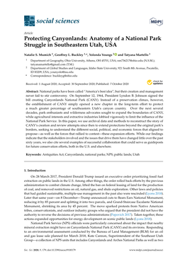 Protecting Canyonlands: Anatomy of a National Park Struggle in Southeastern Utah, USA