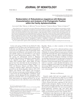 Journal of Nematology Volume 45 December 2013 Number 4