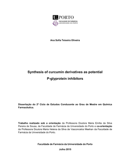 Synthesis of Curcumin Derivatives As Potential P-Glyprotein Inhibitors