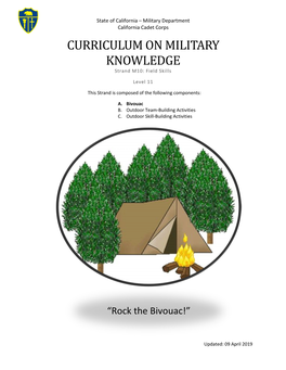 CURRICULUM on MILITARY KNOWLEDGE Strand M10: Field Skills