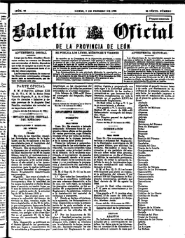 De U Provihgia De León Advebtencia Oficial : Ss Publica Los Lümes, Usércolé& Y Viernes Advertencia Editobial