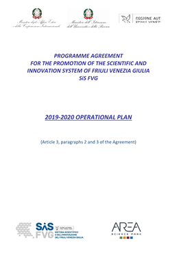 Sis FVG Operational Plan 2019-20