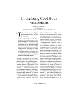 In the Long Cool Hour: Pragmatic Naturalism