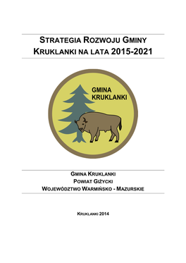 Strategia Rozwoju Gminy Kruklanki Na Lata 2015 - 2021