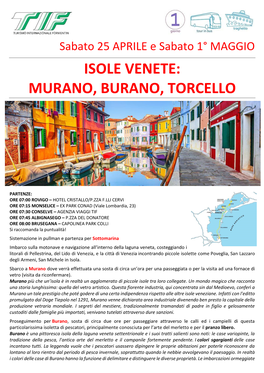 Isole Venete: Murano, Burano, Torcello