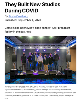 They Built New Studios During COVID by Jason Ornellas ⋅ Published: September 4, 2020